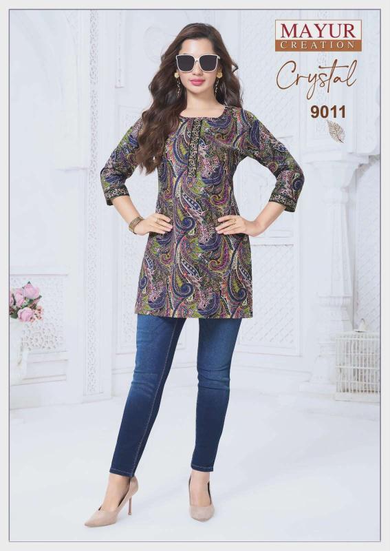 Mayur crystal vol-9 short top wholesale printed kurti online